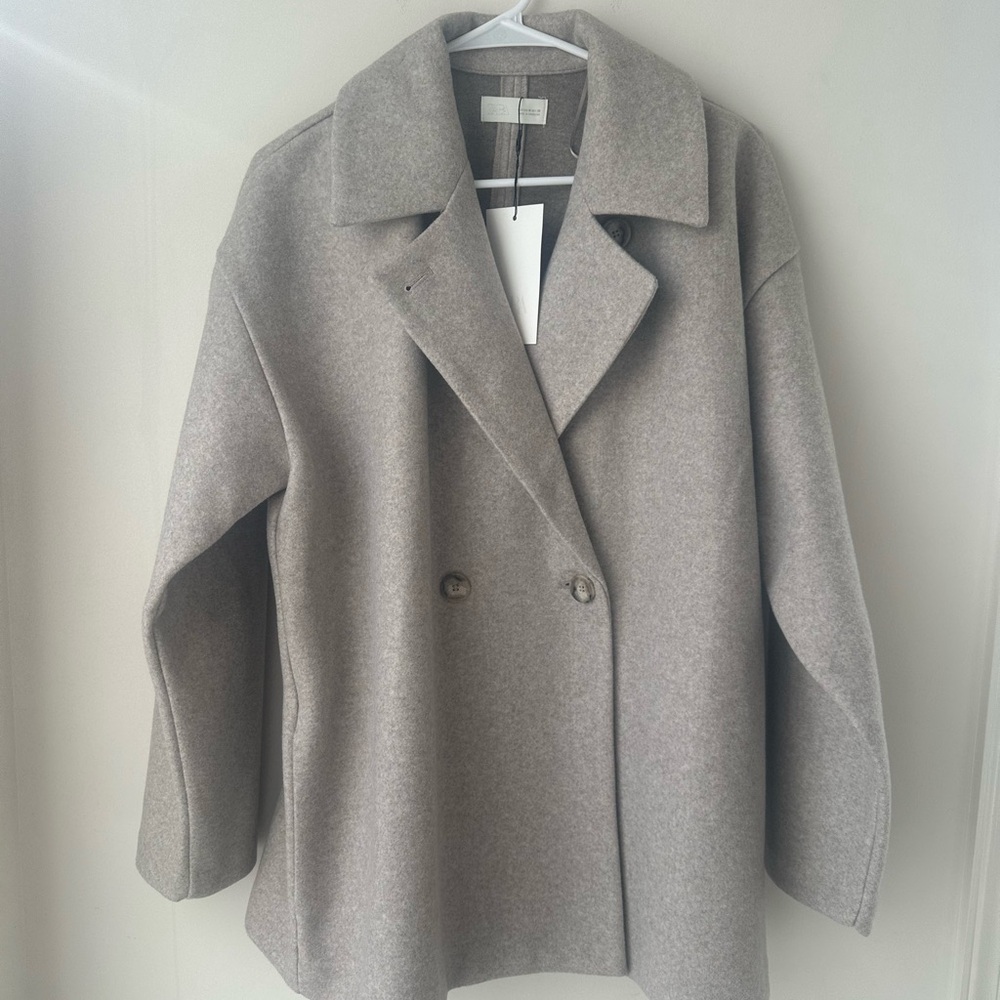 Zara Women's Double-Breasted Pea Coat